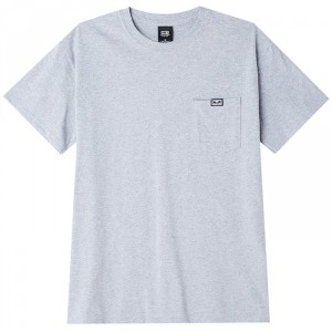 T-Shirt Obey - All Eyez Pocket Tee Short Sleeve - Heather Grey