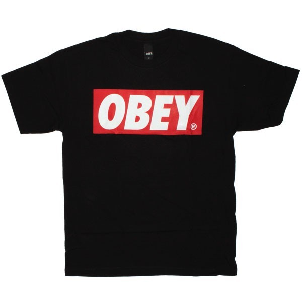 Obey Bar Logo Black T Shirt Obey Obey Bar Logo Black - 