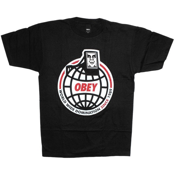 T-shirt OBEY Homme Noir - Taille M - Motif Aigle USA - Collection Money In Lesser Goods We Trust