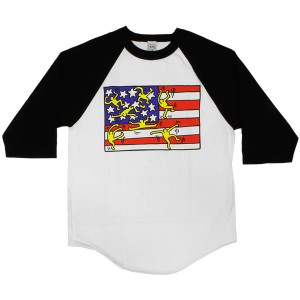 T-shirt Obey - Tees Limited Series - Keith Haring : Flag - White/Black